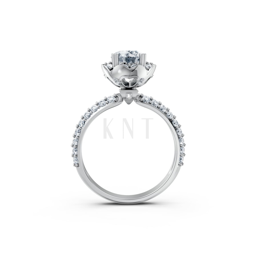 Nhẫn đính hôn Paris TBR16 vàng trắng White Gold kiểu dáng cá tính, hiện đại