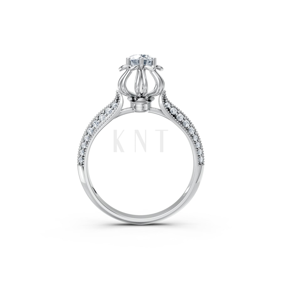 Nhẫn đính hôn Paris TBR17 vàng trắng White Gold kiểu dáng cá tính, hiện đại