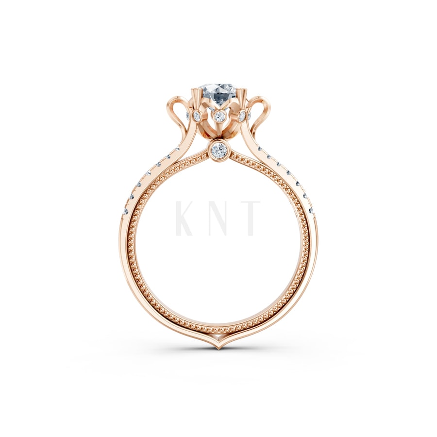 Nhẫn đính hôn Paris TBR18 vàng hồng Rose Gold vàng đẹp, kiểu dáng trẻ trung, độc đáo