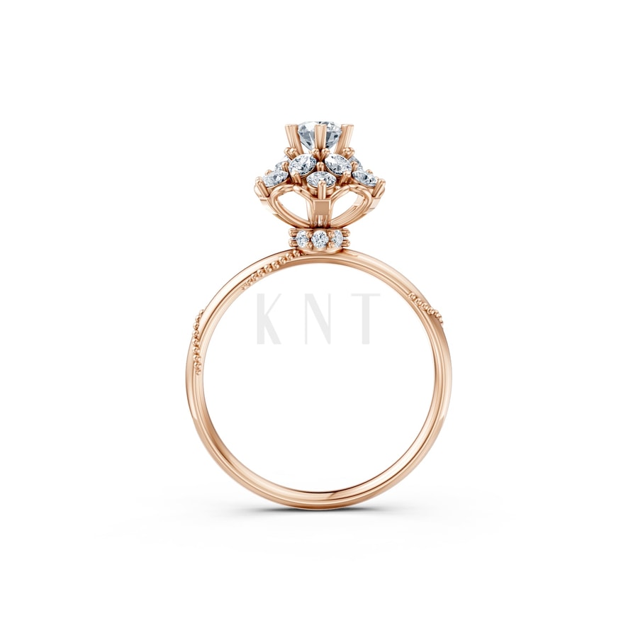 Nhẫn đính hôn Paris TBR19 vàng hồng Rose Gold vàng đẹp, kiểu dáng trẻ trung, độc đáo