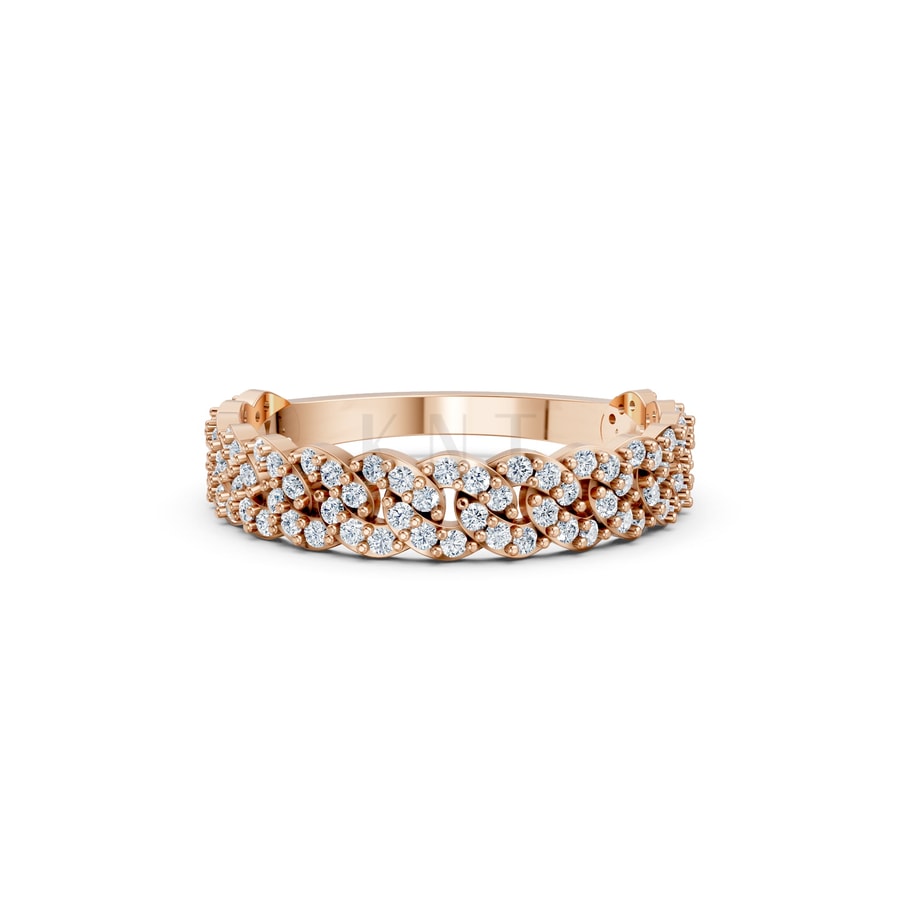 Nhẫn Nữ EURO Style RNN10 vàng hồng Rose Gold thiết kế đối xứng, phong cách, ấn tượng