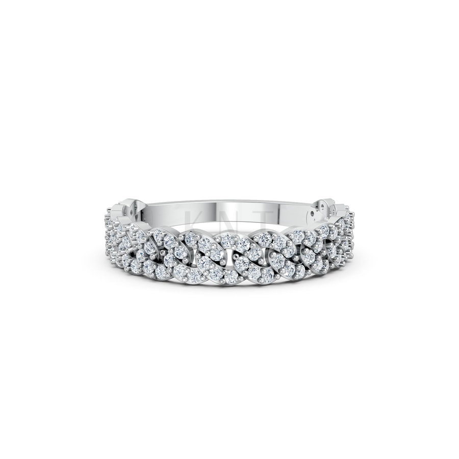 Nhẫn Nữ EURO Style RNN10 vàng trắng White Gold thiết kế trẻ trung, hiện đại