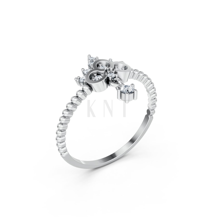 Nhẫn Nữ EURO Style RNN17 vàng trắng White Gold kiểu dáng hiện đại, nổi bật