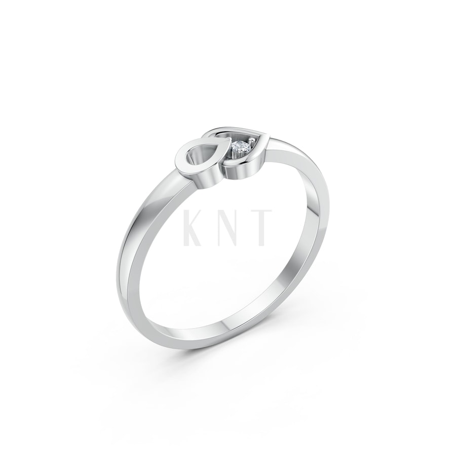 Nhẫn Nữ EURO Style RNN18 vàng trắng White Gold kiểu dáng hiện đại, nổi bật