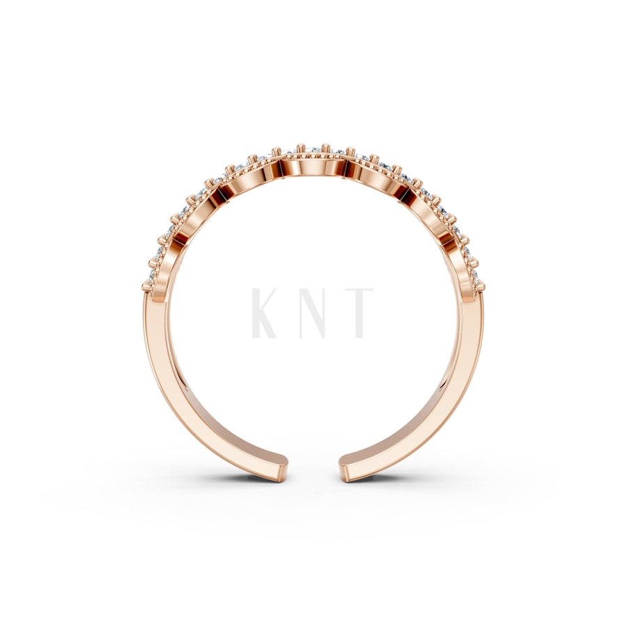 Nhẫn Nữ EURO Style RNN23 vàng hồng Rose Gold thiết kế đối xứng, phong cách, ấn tượng