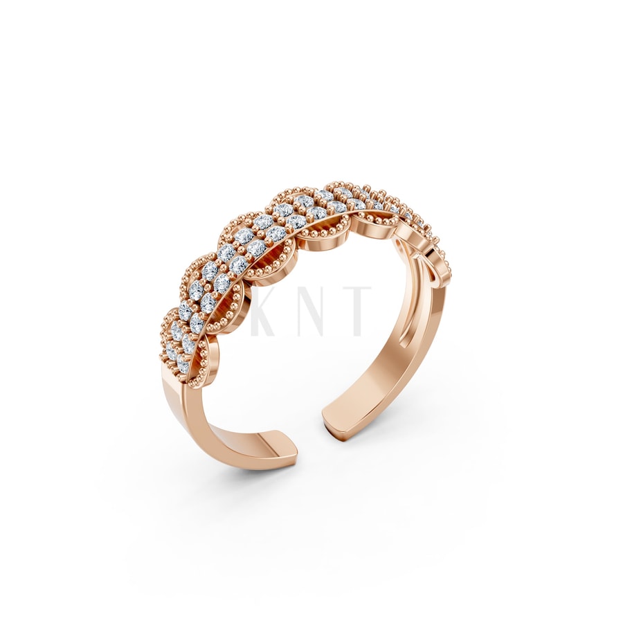Nhẫn Nữ EURO Style RNN23 vàng hồng Rose Gold họa tiết ấn tượng, cá tính