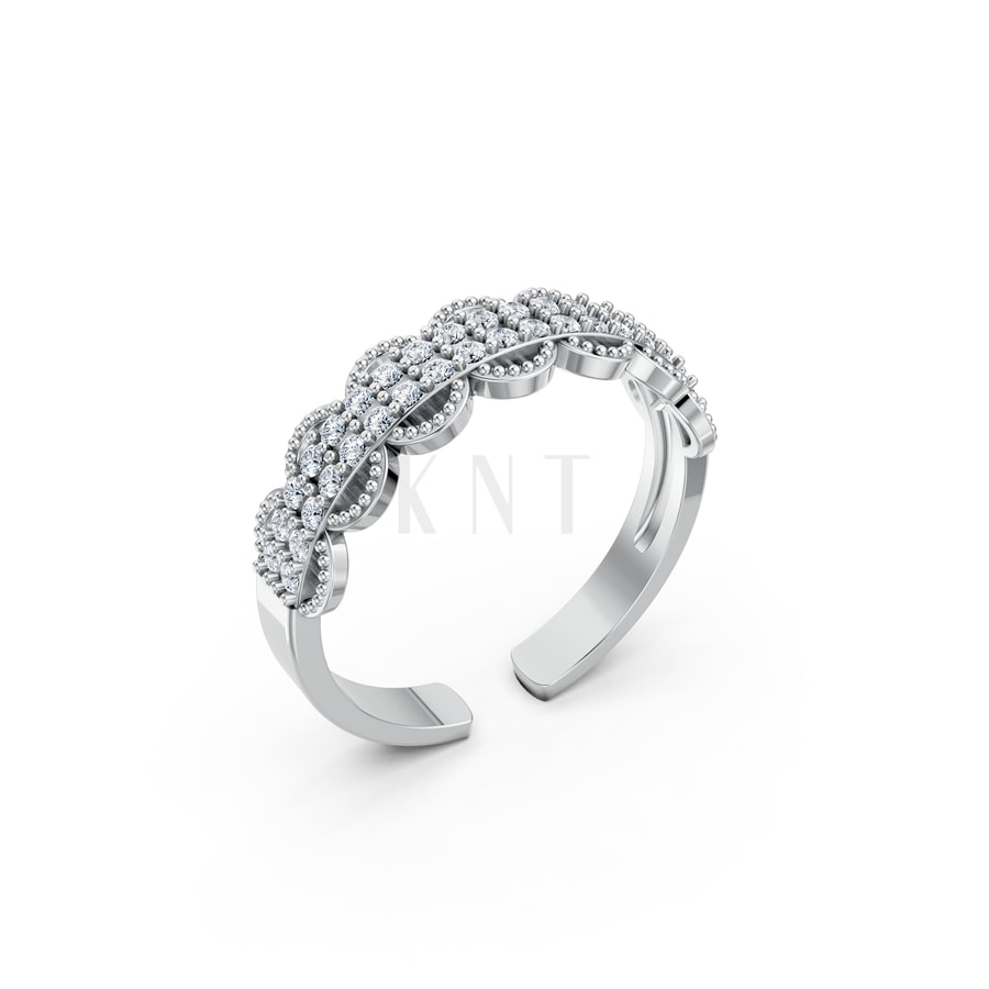 Nhẫn Nữ EURO Style RNN23 vàng trắng White Gold kiểu dáng hiện đại, nổi bật