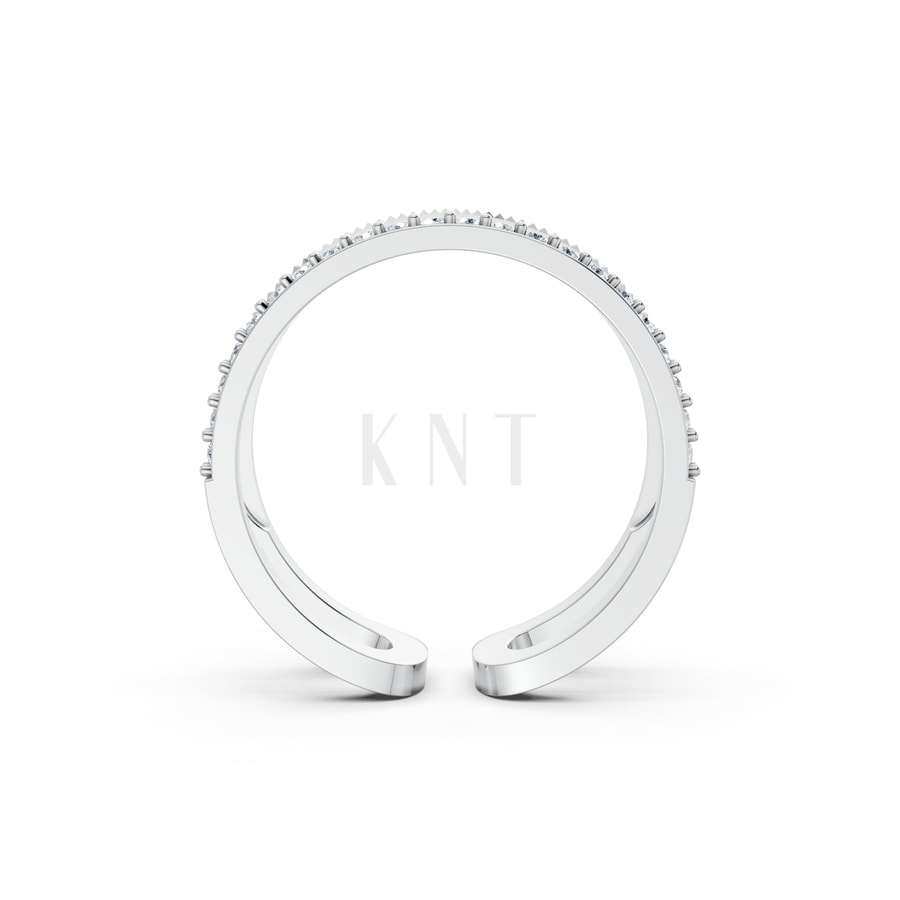 Nhẫn Nữ EURO Style RNN26 vàng trắng White Gold kiểu dáng cá tính, hiện đại