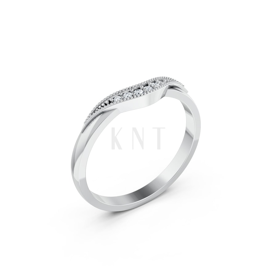 Nhẫn Nữ EURO Style RNN27 vàng trắng White Gold kiểu dáng hiện đại, nổi bật