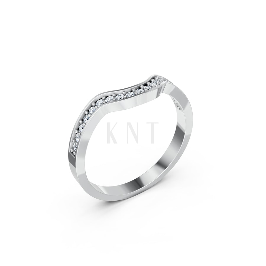 Nhẫn Nữ EURO Style RNN28 vàng trắng White Gold kiểu dáng hiện đại, nổi bật