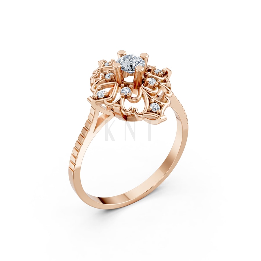 Nhẫn Nữ EURO Style RNN4 vàng hồng Rose Gold họa tiết ấn tượng, cá tính