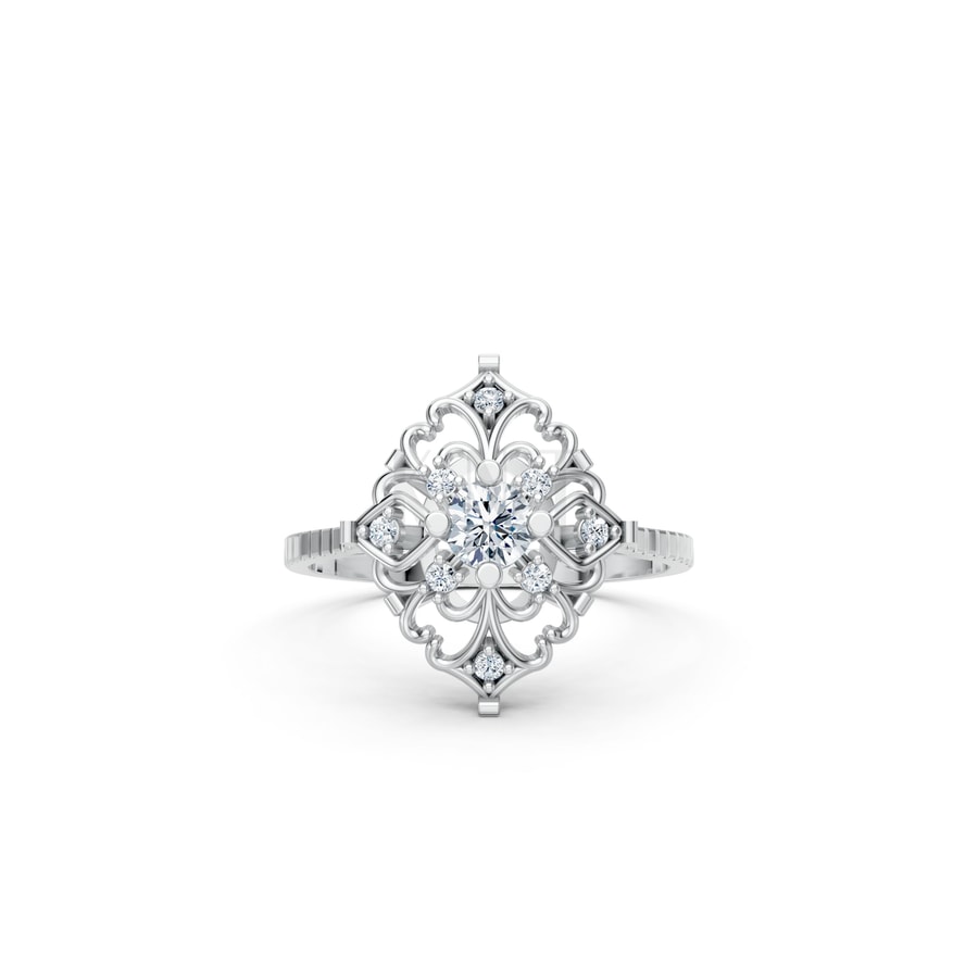 Nhẫn Nữ EURO Style RNN4 vàng trắng White Gold kiểu dáng cá tính, hiện đại