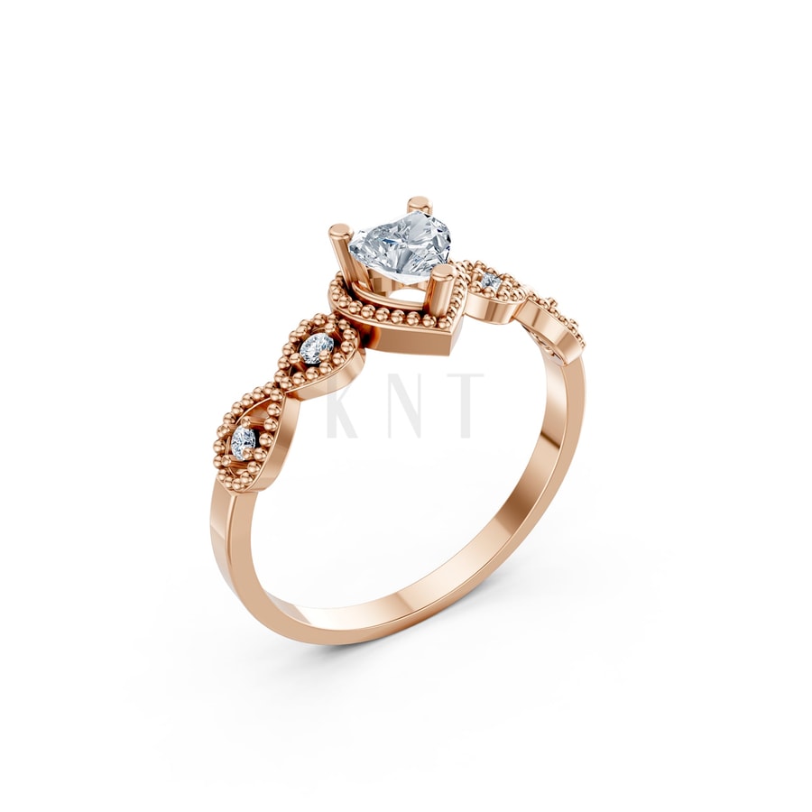Nhẫn Nữ EURO Style RNN7 vàng hồng Rose Gold họa tiết ấn tượng, cá tính