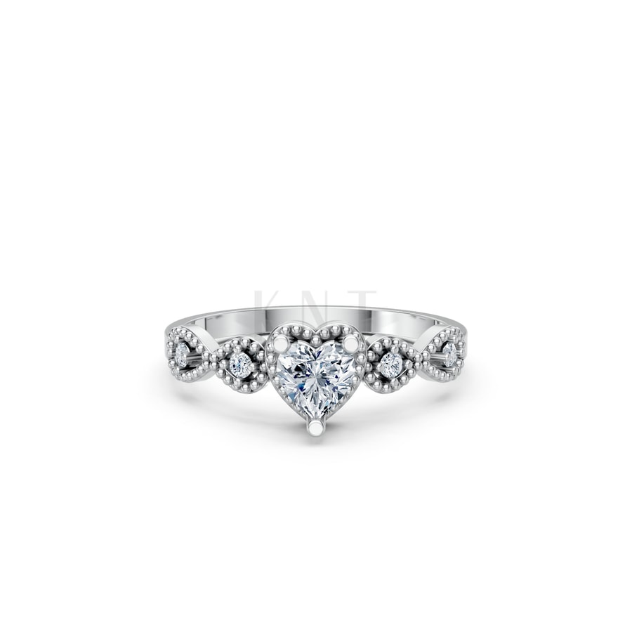 Nhẫn Nữ EURO Style RNN7 vàng trắng White Gold kiểu dáng cá tính, hiện đại