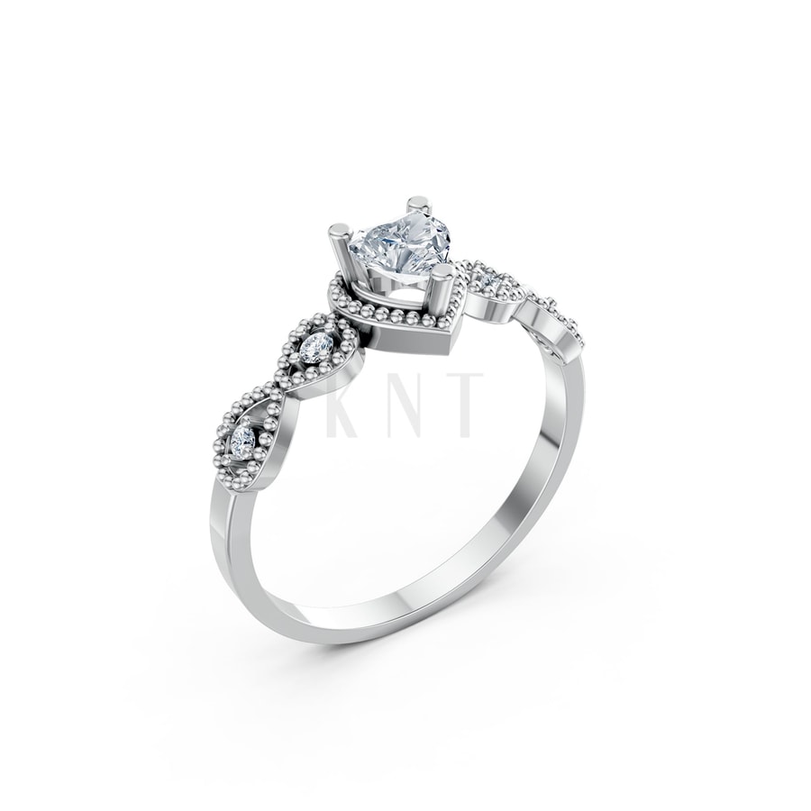 Nhẫn Nữ EURO Style RNN7 vàng trắng White Gold kiểu dáng hiện đại, nổi bật