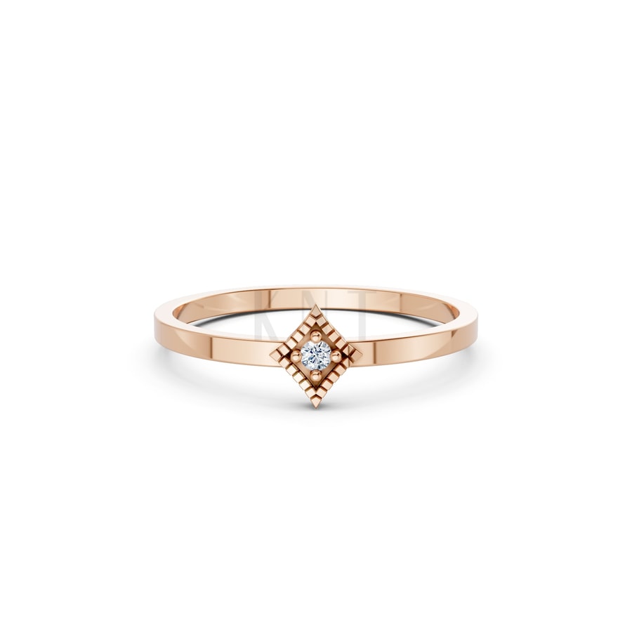 Nhẫn Nữ EURO Style RNN8 vàng hồng Rose Gold thiết kế đối xứng, phong cách, ấn tượng