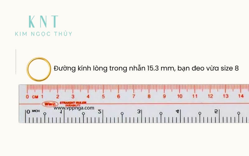 Cách đo size nhẫn bằng cách đặt thước kẻ