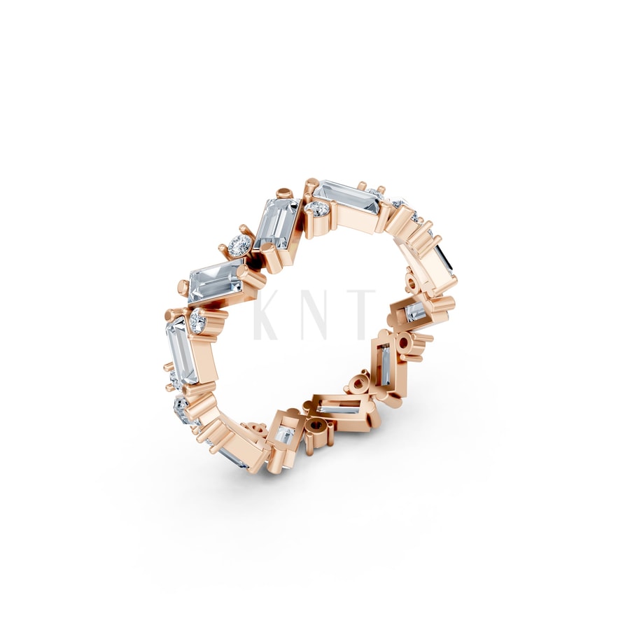 Nhẫn Vĩnh Cửu- RNN68 vàng hồng Rose Gold họa tiết ấn tượng, cá tính