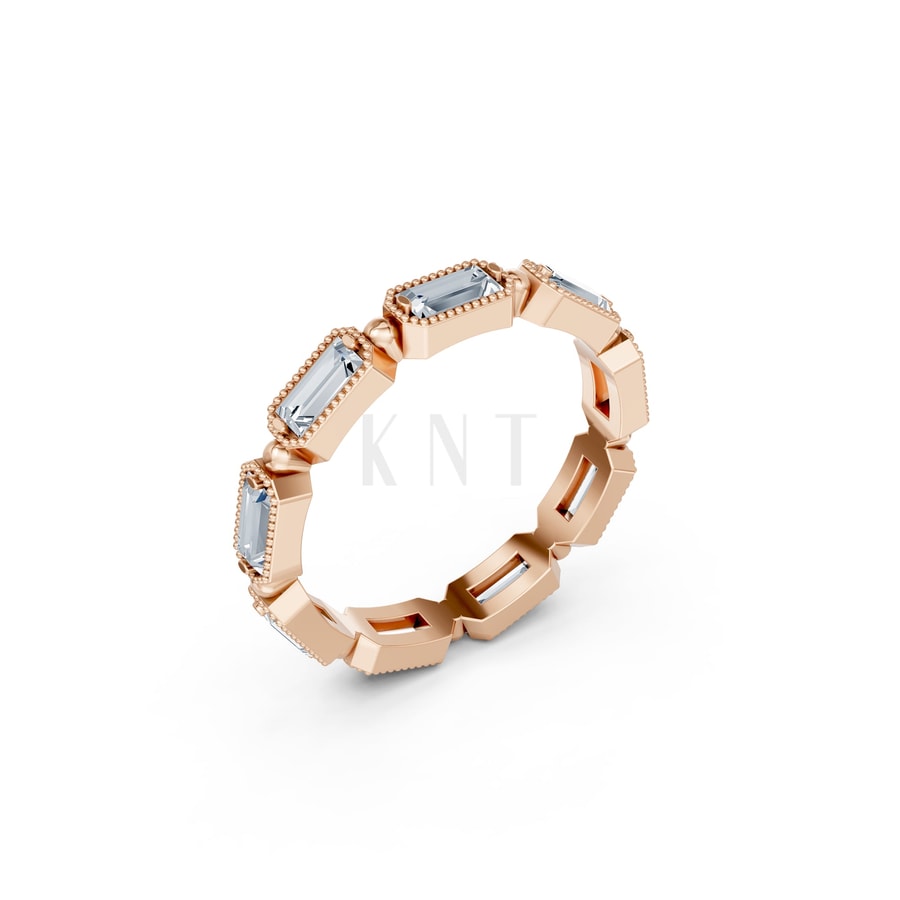 Nhẫn Vĩnh Cửu – RNN70 vàng hồng Rose Gold họa tiết ấn tượng, cá tính