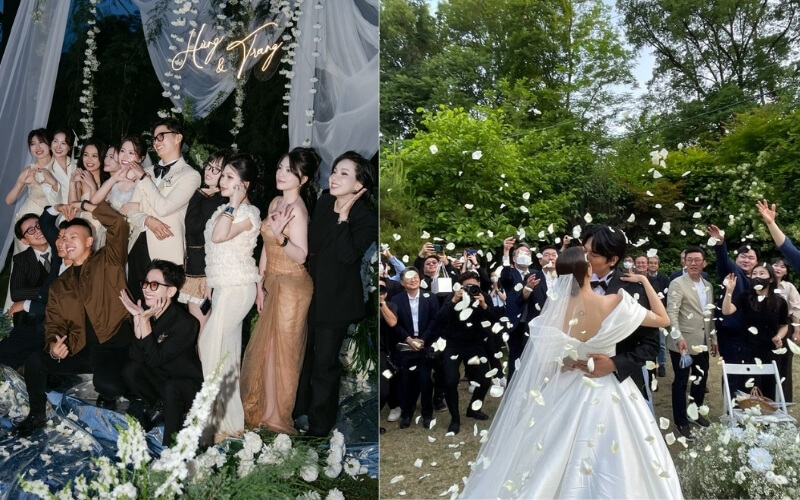 Khách mời đều mặc trang phục lịch sự, thanh lịch trong đám cưới