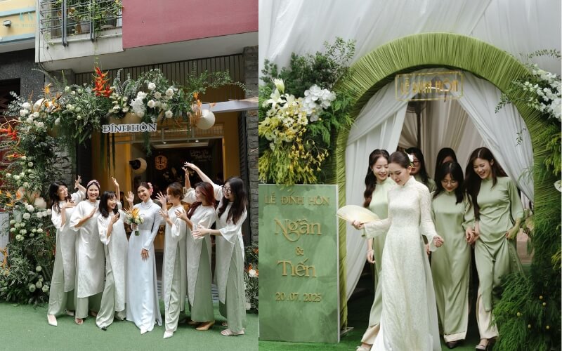 Áo dài cách tân màu sắc trang nhã