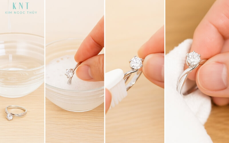 Các bước làm sạch nhẫn tại nhà 
