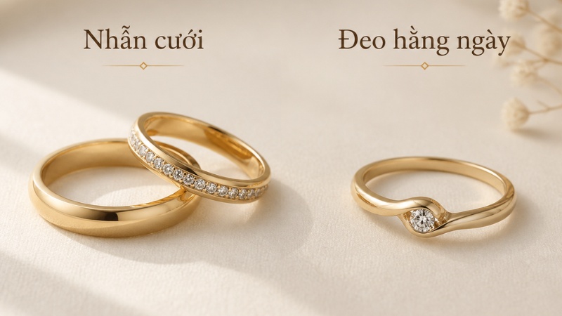 Vàng 610 được sử dụng trong thiết kế nhẫn cưới và nhẫn đeo hàng ngày