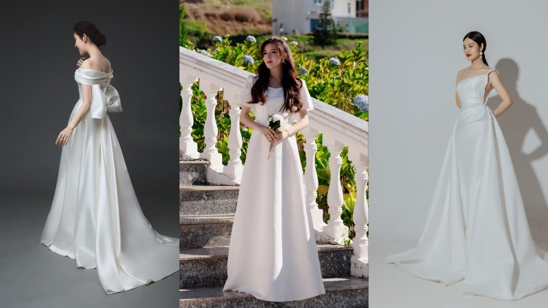 Váy cưới suông có thiết kế đơn giản