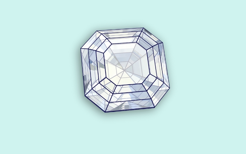 Hình dạng kiến trúc của kim cương giác cắt Asscher