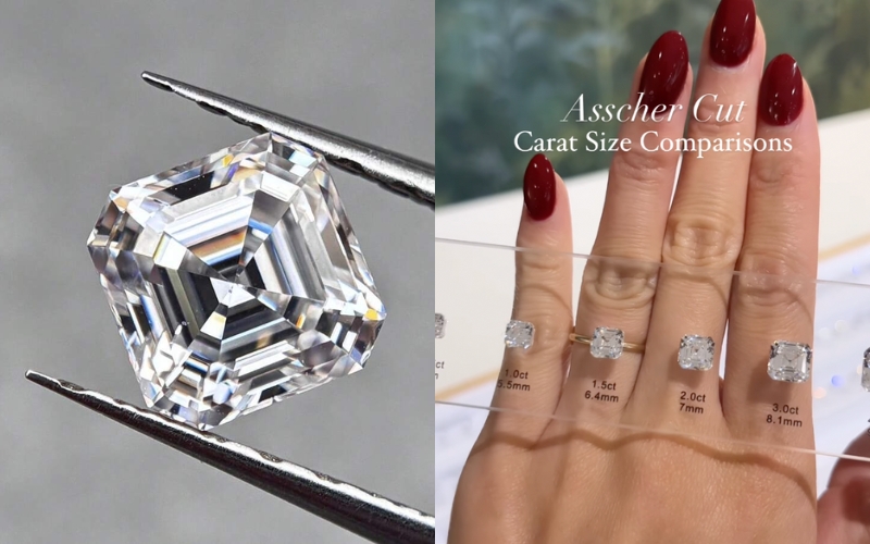 Chú trọng đến các tiêu chuẩn 4Cs khi chọn kim cương Asscher, đặc biệt là độ tinh khiết