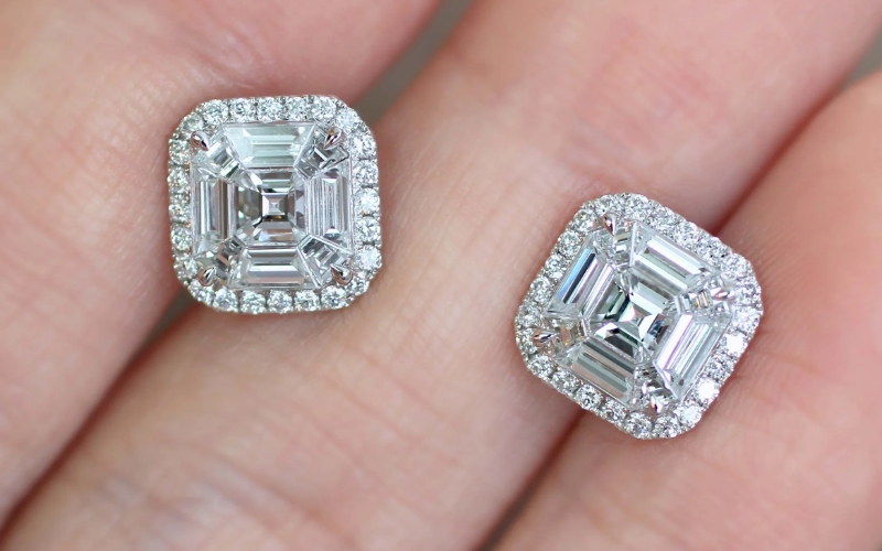Trang sức kim cương Asscher sang trọng, độc đáo
