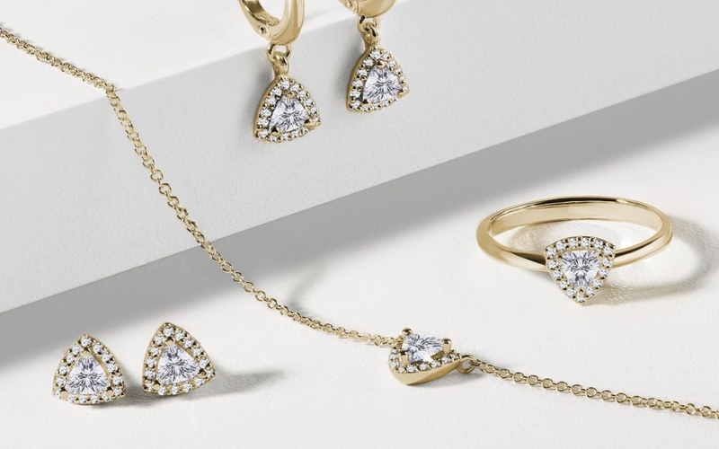 Kim cương Trilliant được dùng cho nhiều loại trang sức khác nhau