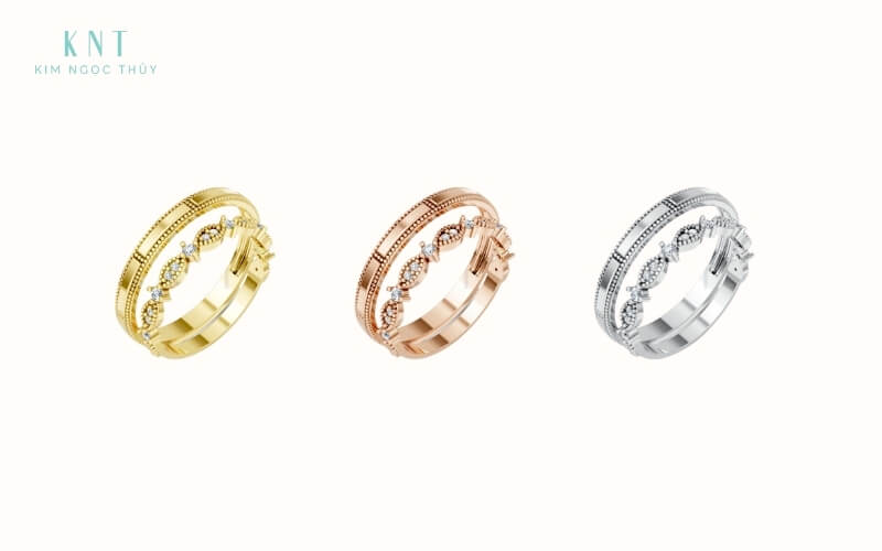 Nhẫn vàng tây có màu sắc đa dạng