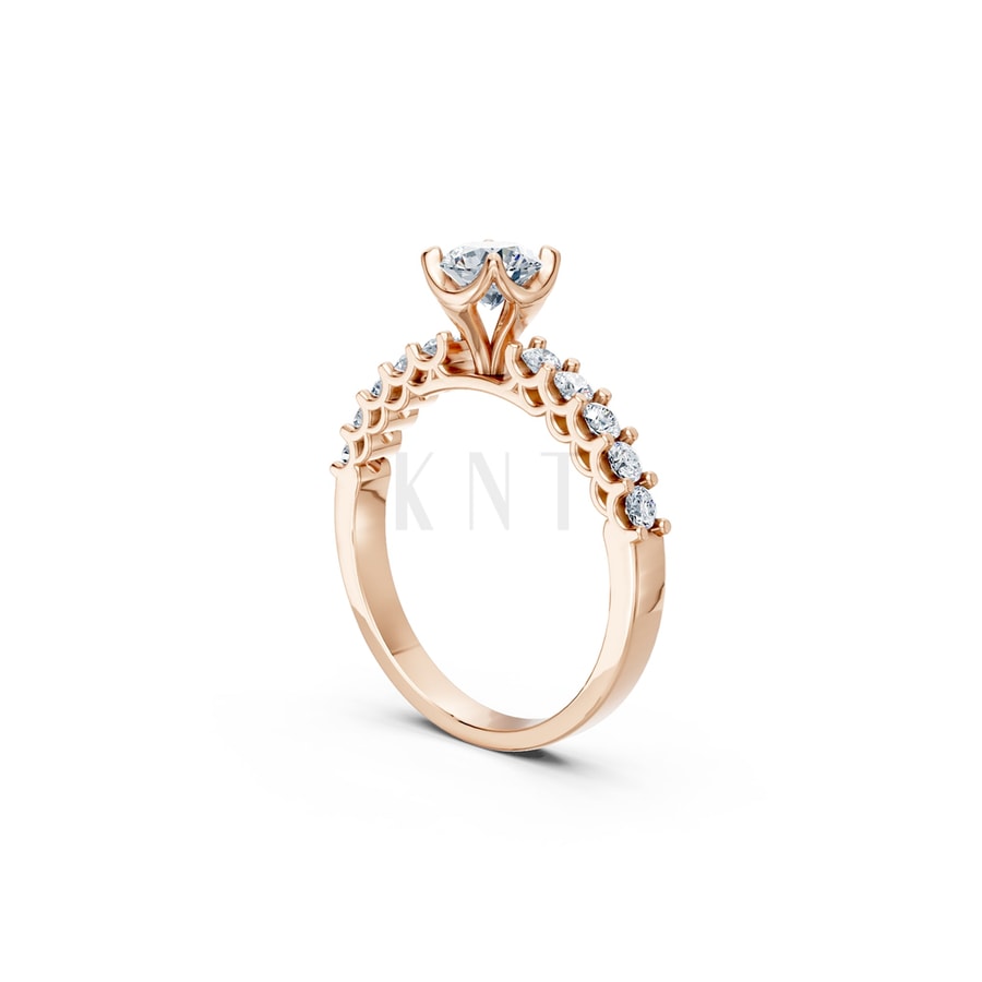 Nhẫn đính hôn đá cao cấp R258 vàng hồng Rose Gold vàng đẹp, kiểu dáng trẻ trung, độc đáo