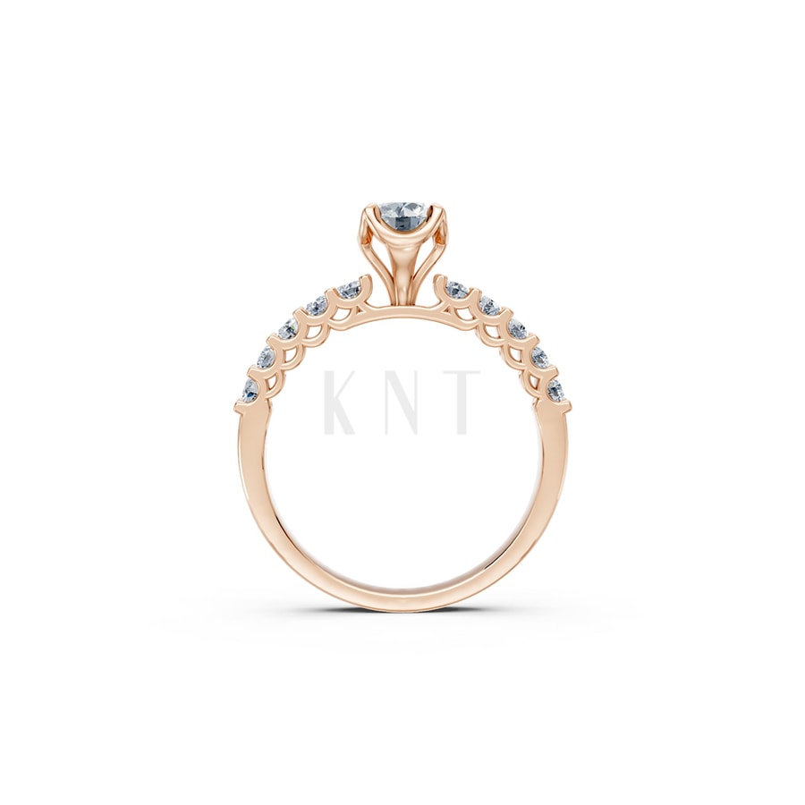Nhẫn đính hôn đá cao cấp R258 vàng hồng Rose Gold thiết kế đối xứng, phong cách, ấn tượng