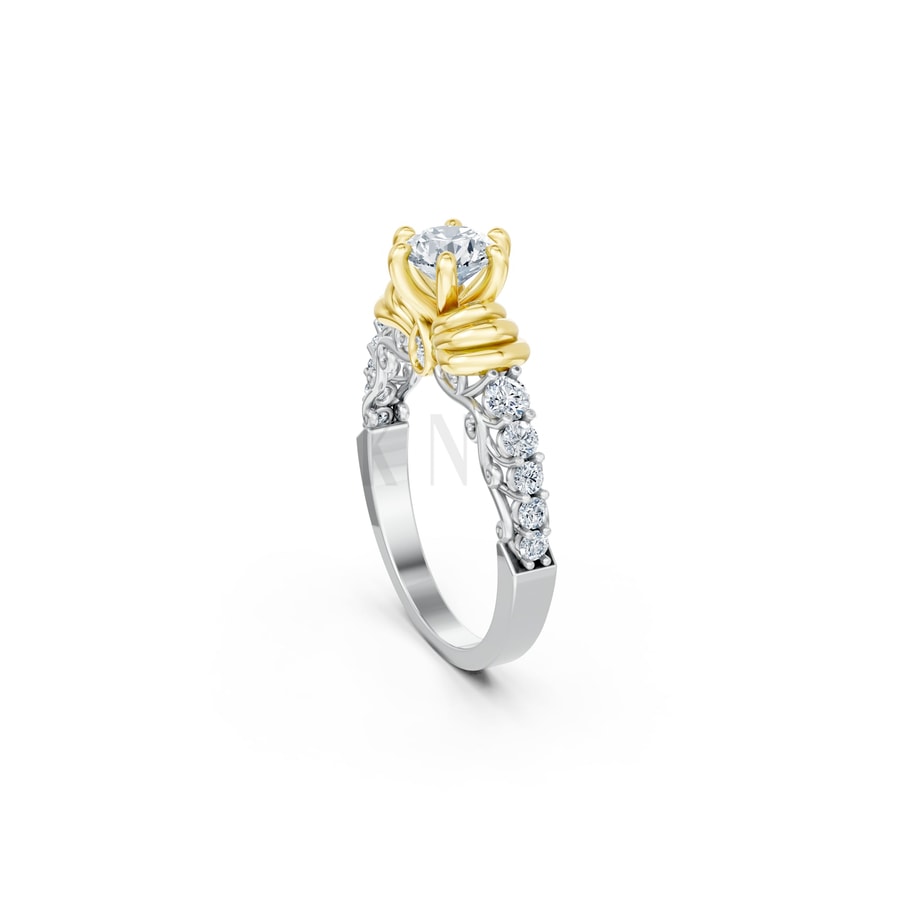 Nhẫn đính hôn đá cao cấp R418 – ADA phối màu Dual Color phong cách trẻ trung, nổi bật