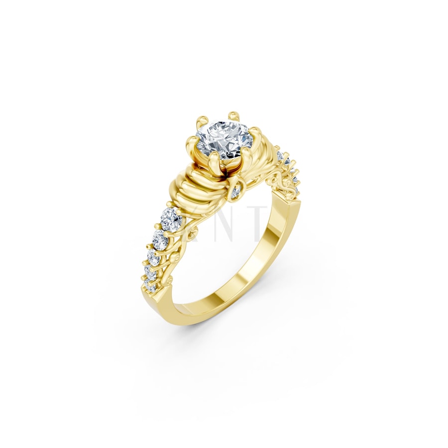 Nhẫn đính hôn đá cao cấp R418 – ADA Vàng Gold thiết kế tinh tế, sang trọng