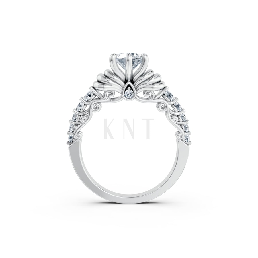 Nhẫn đính hôn đá cao cấp R418 – ADA vàng trắng White Gold kiểu dáng cá tính, hiện đại