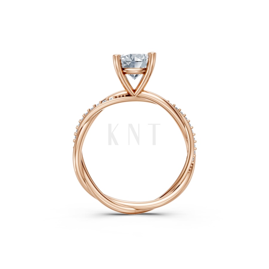 Nhẫn đính hôn đá Moissanite RM1 vàng hồng Rose Gold vàng đẹp, kiểu dáng trẻ trung, độc đáo
