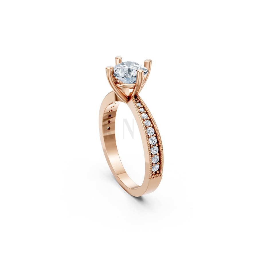 Nhẫn đính hôn đá Moissanite RM10 – ARDEN vàng hồng Rose Gold vàng đẹp, kiểu dáng trẻ trung, độc đáo