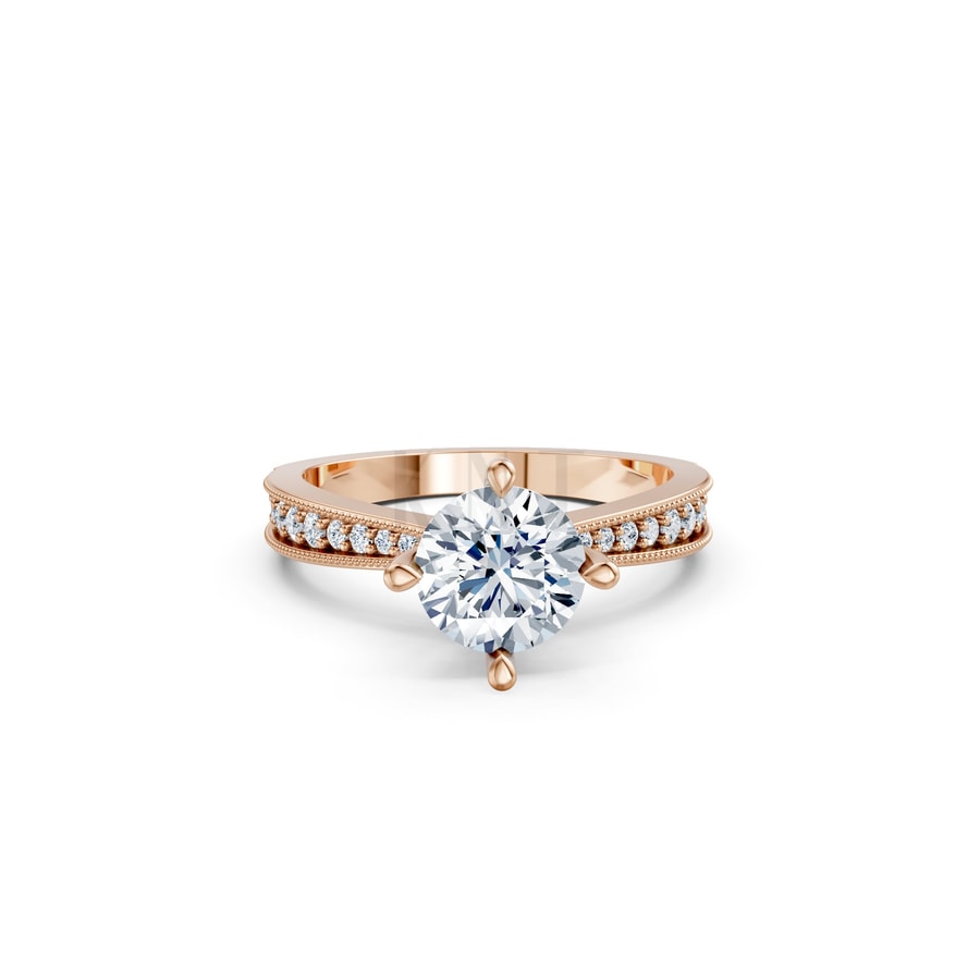 Nhẫn đính hôn đá Moissanite RM10 – ARDEN vàng hồng Rose Gold thiết kế đối xứng, phong cách, ấn tượng