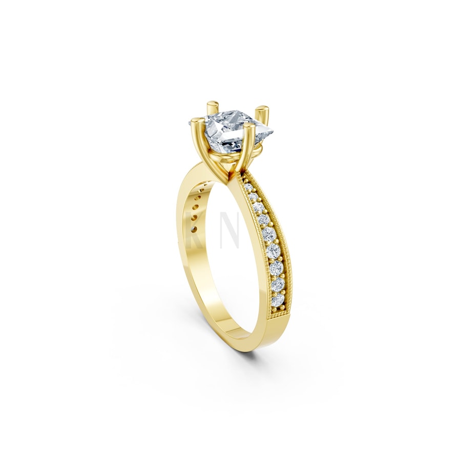 Nhẫn đính hôn đá Moissanite RM12 – ARYA Vàng Gold vàng 10K/14K/18K/607 cao cấp, thanh lịch