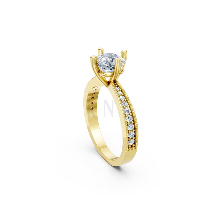 Nhẫn đính hôn đá Moissanite RM13 – ARIYA Vàng Gold thiết kế phá cách, sang trọng