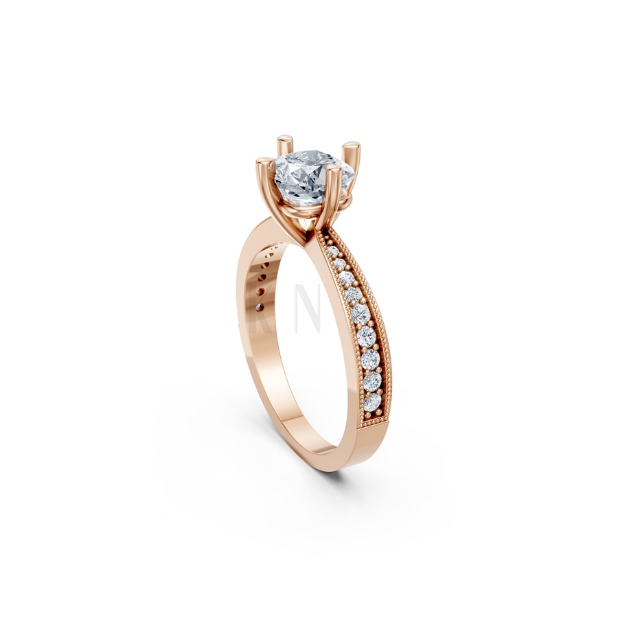 Nhẫn đính hôn đá Moissanite RM13 – ARIYA vàng hồng Rose Gold phong cách trẻ trung, nổi bật