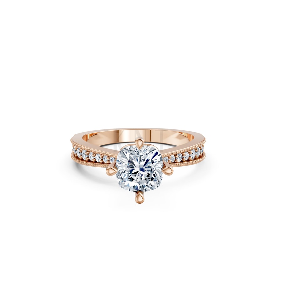 Nhẫn đính hôn đá Moissanite RM13 – ARIYA vàng hồng Rose Gold thiết kế đối xứng, phong cách, ấn tượng