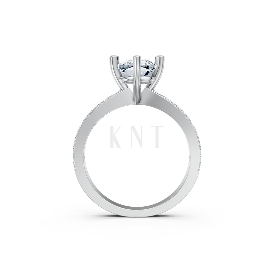 Nhẫn đính hôn đá Moissanite RM13 – ARIYA vàng trắng White Gold vàng sáng, đường nét sắc sảo, tinh tế