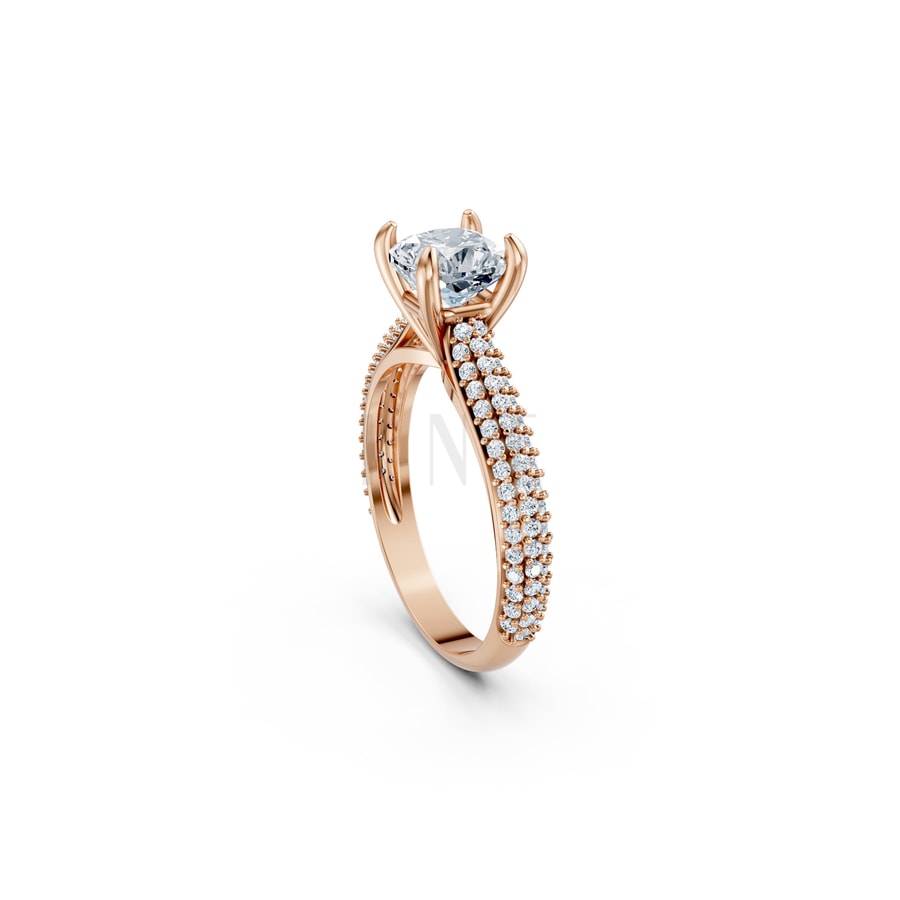 Nhẫn đính hôn đá Moissanite RM15 – ALEXA vàng hồng Rose Gold vàng đẹp, kiểu dáng trẻ trung, độc đáo