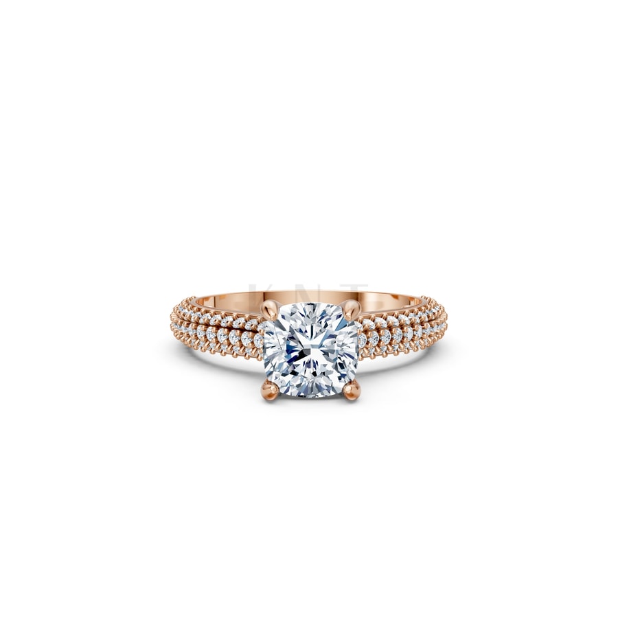 Nhẫn đính hôn đá Moissanite RM15 – ALEXA vàng hồng Rose Gold thiết kế đối xứng, phong cách, ấn tượng