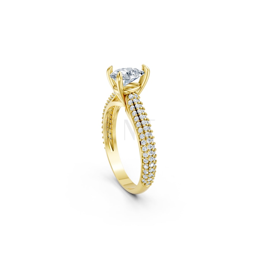 Nhẫn đính hôn đá Moissanite RM16 – AISHA Vàng Gold thiết kế phá cách, sang trọng