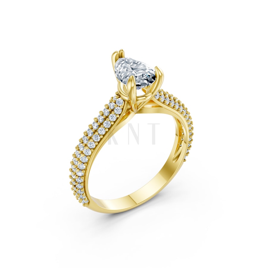 Nhẫn đính hôn đá Moissanite RM16 – AISHA Vàng Gold thiết kế tinh tế, sang trọng